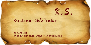 Kettner Sándor névjegykártya